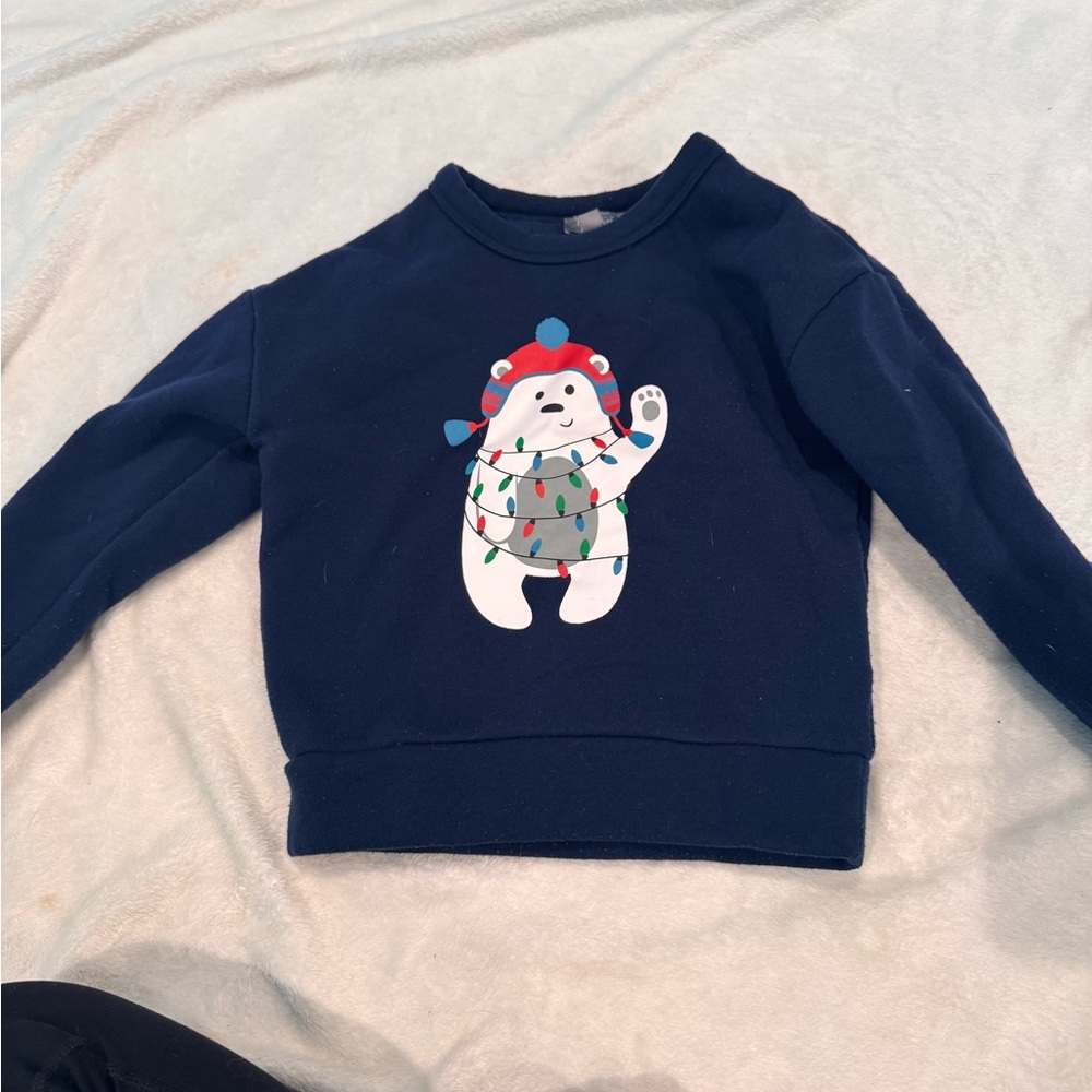 Kid’s Festive Blue Polar Bear Sweatshirt